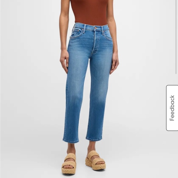 Mother The Tomcat Jean Layover Ankle High Rise Button Fly Crop Sz 30